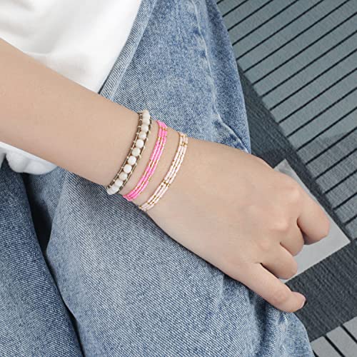 Image of KELITCH Adjustable Multi Strand Bracelets Colorful Miyuki Seed Beads Wrap Bracelets Bangle Women Jewelry