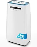 Pro Breeze Déshumidificateur d Air 20L/jour - Sèche-linge, Drainage continu, Minuterie 24h, Grand Réservoir 5,5L - Absorbeur d'Humidité Automatiqu, Éliminateur de Moisissure -pièces jusqu'à 53 m² - 1