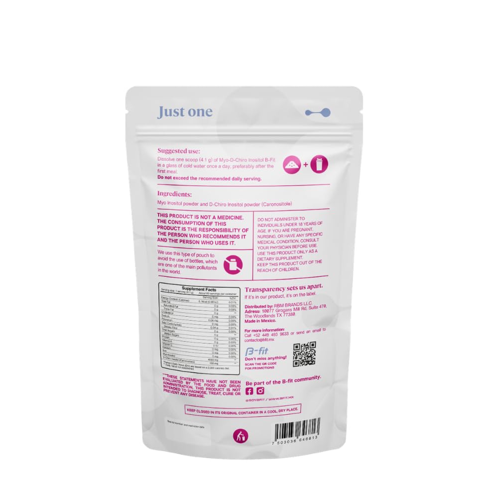 B-fit Inositol Supplement for Women, Myo & D-Chiro 40:1, 60 Servings 2 Mo — Amazon image 2