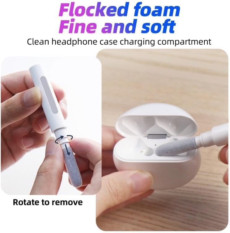 H-209 Kulaklık Temizleme Kiti Bluetooth Kulaklık Telefon Tablet Elektronik Eşya Temizleme Kalemi Yumuşak Fırça - Görsel 6