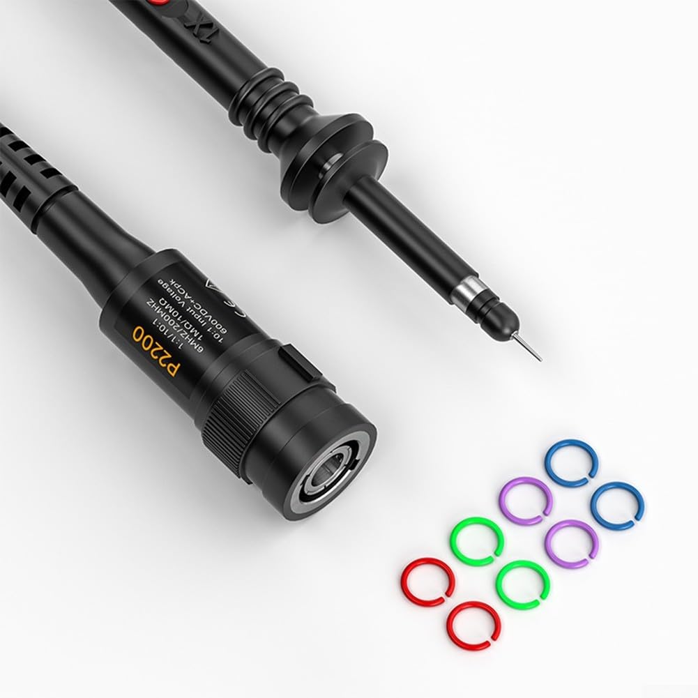 Sonda de osciloscopio de 200 MHz con cabeza BNC, compensación ajustable para un rendimiento mejorado, diseñada para varios requisitos de prueba