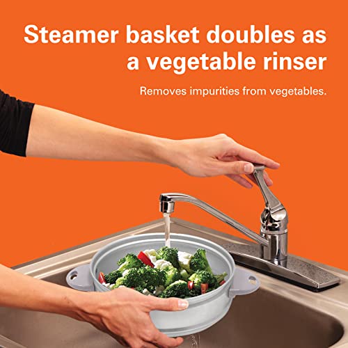 Hamilton Beach 1.5L Rice Cooker and Steamer, 16 cups cooked (8 cups uncooked) rice capacity, removable easy to clean non-stick pot, One-touch healthy cooked meals, 500W, Black, 37517-ME