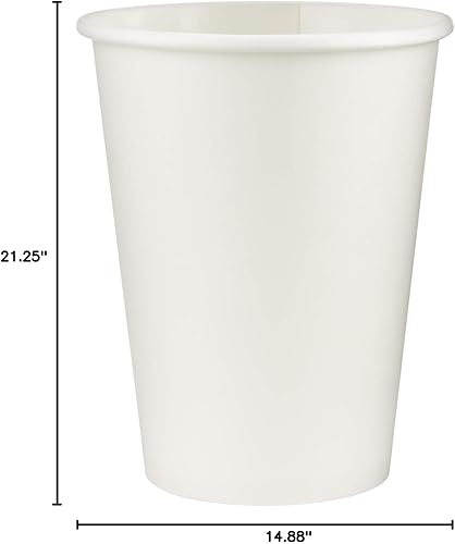 Miniatura 8 de Dixie Paper - Vaso de papel para bebidas calientes, de 8 onzas de capacidad, blanco (20 fundas de 50 unidades), 12 onza, Blanco, 1000
