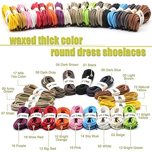 Yfine 39.37" Inch Round Waxed Dress Shoes Shoelaces Boots Shoe Laces Light Brown (2 Pair) #TOP4