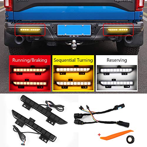 Best Deal PIFOOG for Ford F150 Rear LED Light Water Proof Tail Reverse Brake Turn Signal Driving Fog Lamps LED Rear Bumper Reflectors for Ford150 Led Light Bar 2017 2018 2019 2020 2021 2PCS (Rear light)
