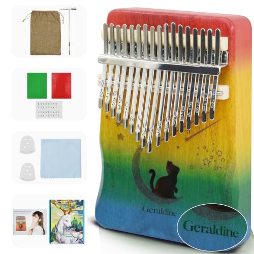 Image of 17 Key Kalimba Thumb Piano, Mbira Instrument,Musical Gift for Kids & Adults