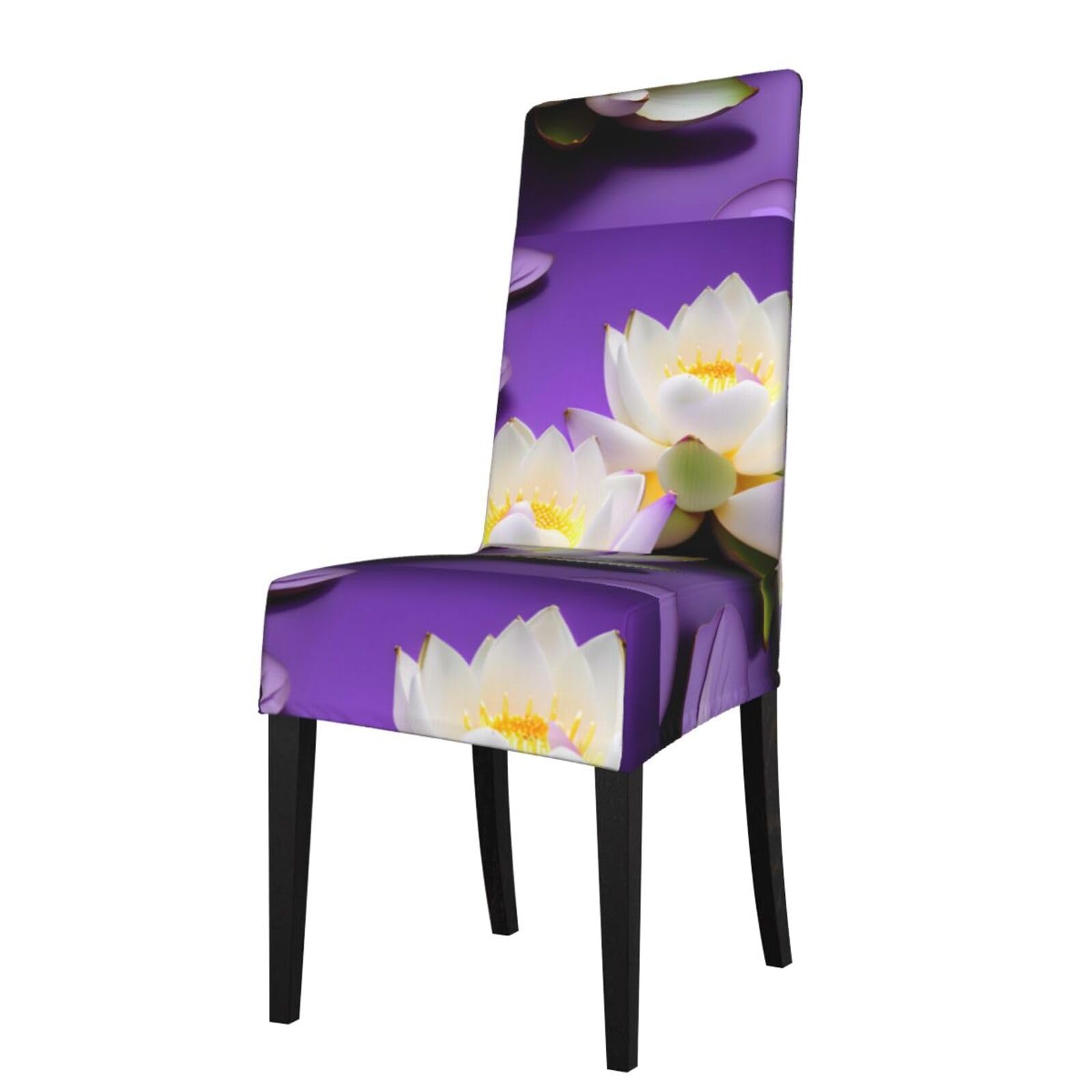 Housse de chaise de salle à manger lotus violet extensible