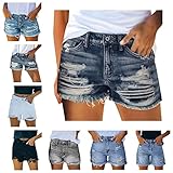 Summer Denim Shorts for Women High Waisted Distressed Ripped Jean Shorts Casual Stretch Vintage Sexy Hot Shorts with Pockets X-Large