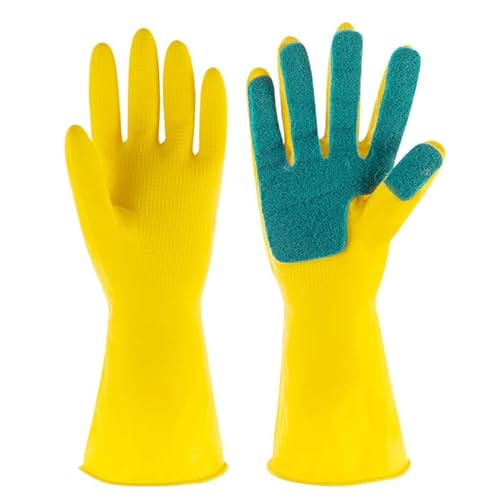 Valiclud Guantes De Cocina Con Estropajo De Látex Reutilizables Para Lavar Platos Y Limpieza Doméstica Talla 12.2 Pulgadas