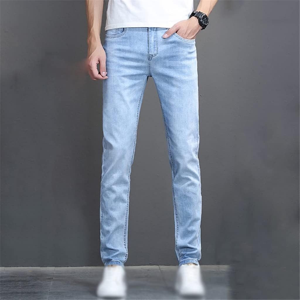 Denim Classic Men's Regular Fit Stragith Jeans Business Stretch Jean Trousers Male Pants