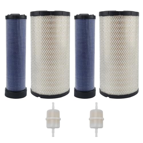 RARAYC 2 Sets 11013-7044 & 11013-7045 Inner & Outer Air Filter for Kawasaki FX850V FX730V FX691V FX801V FX751V FX1000V FH680V 25 083 01-S 25-083-01-S AF25551 M131802 M131803