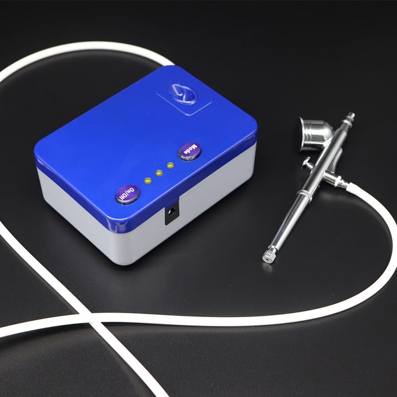 Image of New Portable Airbrush Compressor Kit(Model TC-101AK) Dual Action Mini Air Compressor Airbrush Kit Airbrush Gun for Art Painting Craft Cake Spray Model Air Brush Nail Tool