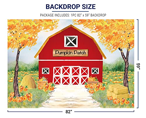 Allenjoy 7x5ft Fall Red Farm Backdrop for Photography Watercolor Autumn Great Pumpkin Patch Halloween Farmland Newborn Children Birthday Background Decorations Photobooth Banner Photo Studio Props - Thumbnail 3