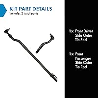 Vista 180 de TRQ Juego de barras de acoplamiento interiores delanteras 2 piezas compatibles con Acura RDX 2013-2018