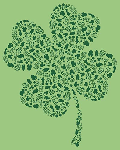 Disney Characters Shamrock Fill Girl's Heather Crew Tee2