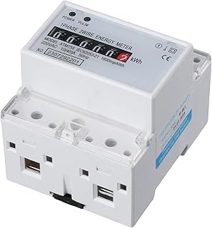 Urjumpea Single-Phase Energy Monitor ABS Durable White Electronic Energy Meter Portable 220V 4P Household Electric Meter Electrician