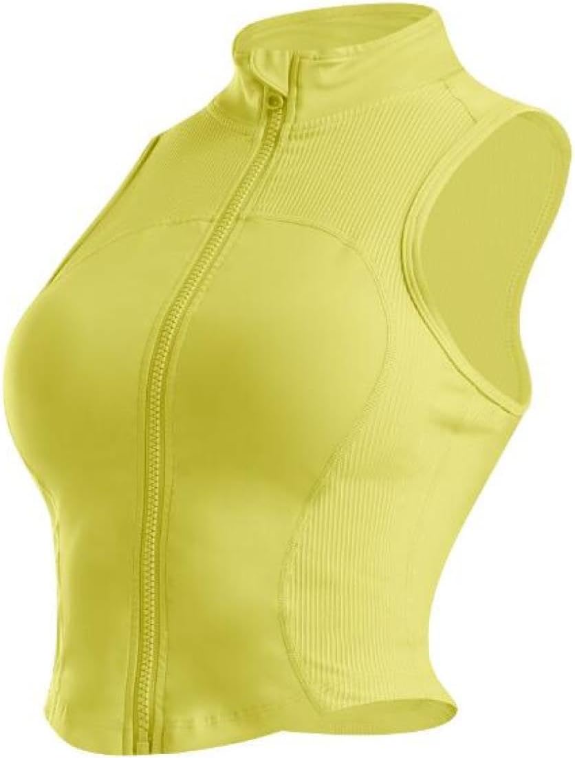 Gym Training Shirts Women Sleeveless Zipper Yoga Tops for Running Workout Quick Dry Vest Female Casual Fitness Sportswear