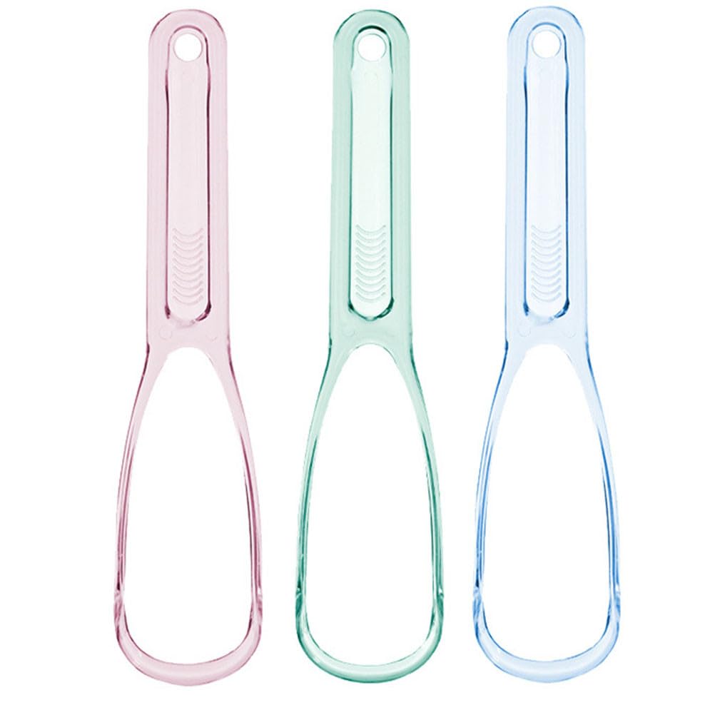 Alipis Tongue Scraper: Plastic Scrapers for Adults - Oral Cleaner for Kids And Fresh Breath, Personal Care And Travel (3 Pcs, Sky Blue, Green & Pink)