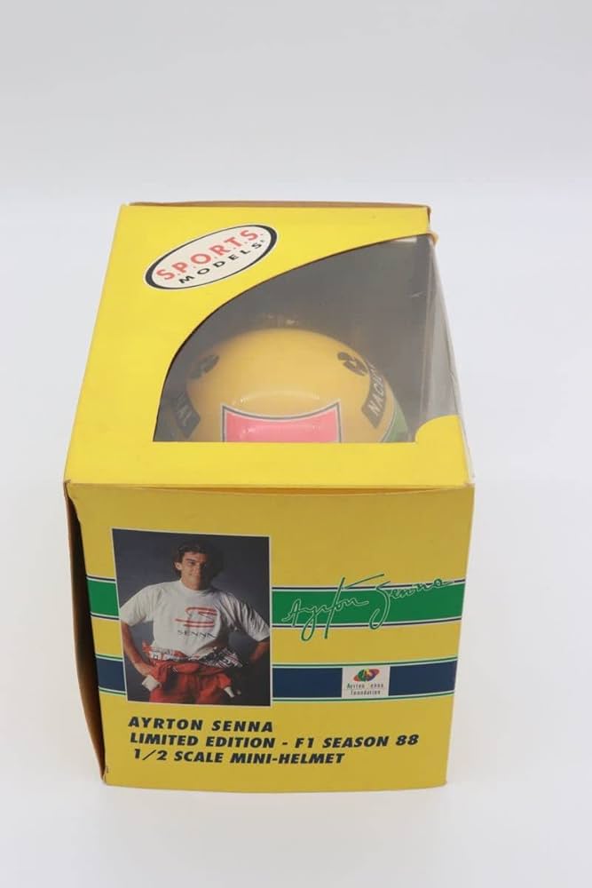 アイルトン・セナ  F1 1988シーズン  レプリカミニ ヘルメット 1/2 アイルトン・セナ F1 1988シーズン レプリカミニ ヘルメット 1/2