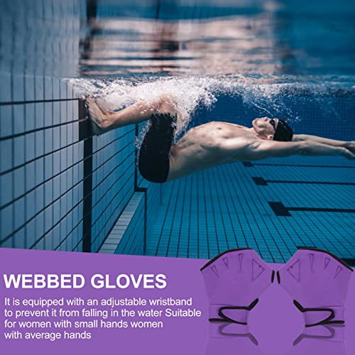 Sapo Luvas de Natação Webbed Flippers Roxo Swim Treinamento Luvas Nadar Luvas Webbed Luvas Impermeáv