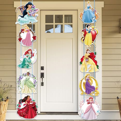 Décorations de fête princesse avec bannière et panneau anniversaire