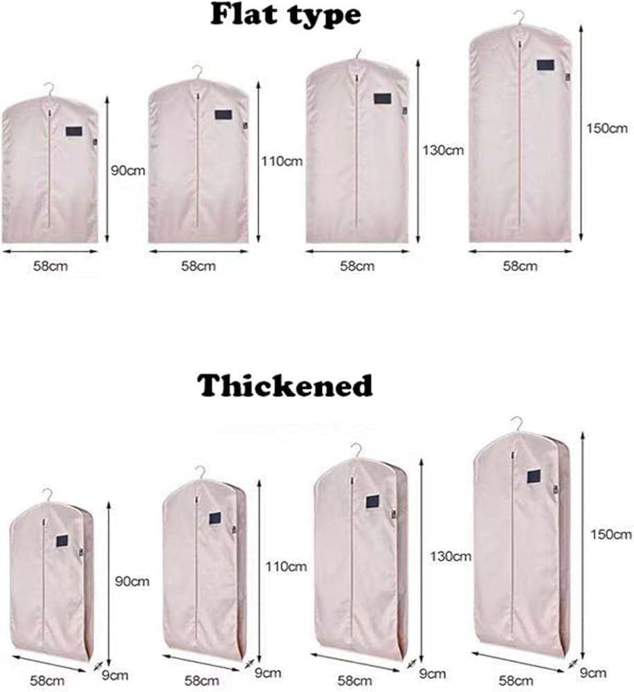 Funda antipolvo gruesa para ropa, bolsa de almacenamiento multifuncional para abrigo y traje, diseño de cremallera semitransparente para protección de bodas