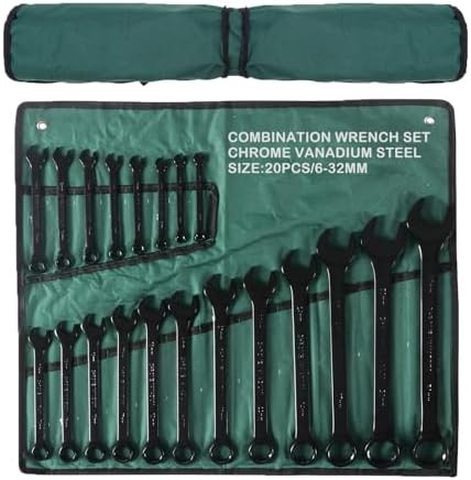 20-Piece Metric Combination Wrench Set in Roll-up Pouch, Metric 6...