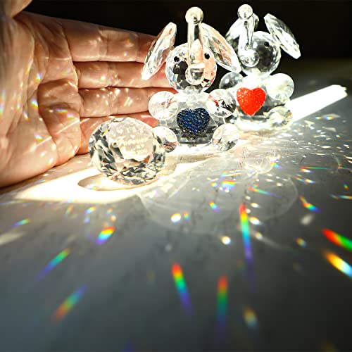 H&D Crystal Elephant Figurines Glass Couple Elephants With Diamond Crystal Paperweight Home Wedding Decor Table Centerpiece Vanlentine's Gift, I Will Forever Love You #TOP4