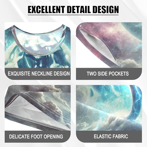 Wolf Moon Blue Pajama Set Short Sleeve Pajamas Shorts Sets Cotton PJS 2 Piece Clothes Set 5Y4