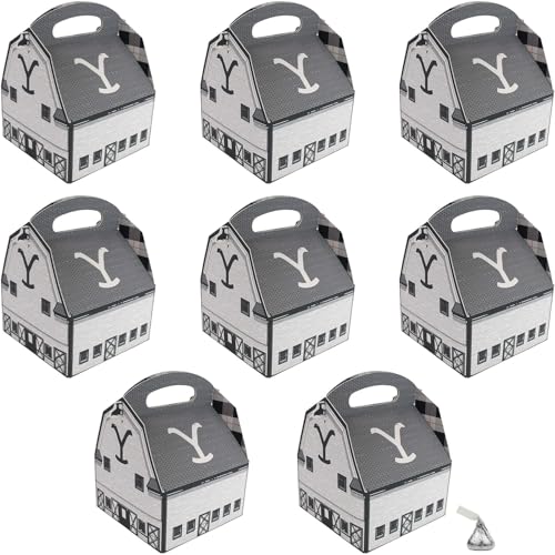 Boîtes à friandises papier cartonné Yellowstone grange 12,7x15,2 cm pour fête
