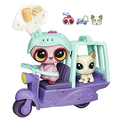 Littlest Pet Shop City Rides Sloth Lhasa Apso Scooter Doll