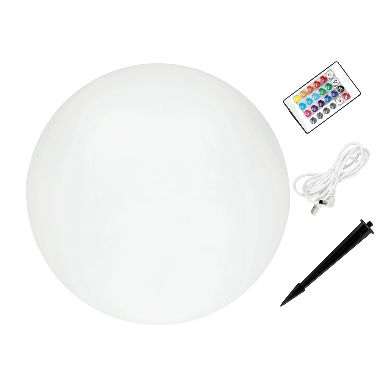 Stein Kugelleuchten Außen SOLAR LED GARDEN BALL 3000K + RGB Gartenlampe Multicolor IP54 (40 cm)