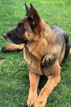 German Shepherd Dog Pup Puppy Doggie Notebook Bullet Journal Diary Composition Book Notepad - Lying on Grass: Cute Animal Pet Owner Composition Book ... Ruled Lined Paper Pages in 6” x 9” Inch