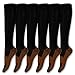 Graduated Copper Compression Socks Anti Fatigue Knee High Socks 6 Pairs Men Women Pain Ache Relief Stockings-15-20 mmHg (All Black, XXL)
