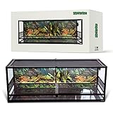 BIOTERIUM Reptile Tank | 48x18x18 Inch Glass Tank for Reptiles | 238L (63 Gal) | with Terrarium Background | Ideal to Use As Lizard Tank, Snake Cage, and Gecko Enclosure Kit