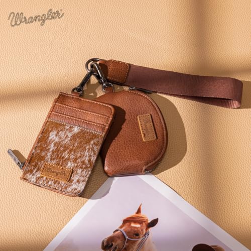 Image of Wrangler Keychain Wristlet Wallets for Women Western Dual Pouch Wristlet Credit Card Holder Wallet