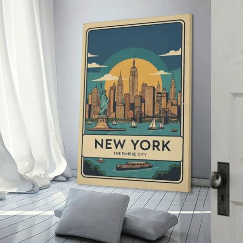 Impressions sur toile New York City 40x60cm pour décoration murale de maison