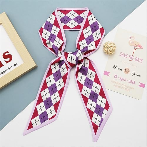 QTMY 5 Pack Purse Scarf for Bags Silk Head Scarf for Hair Handbag Women Scarfs Band Hair Neck Scarves Fashion Gifts,943