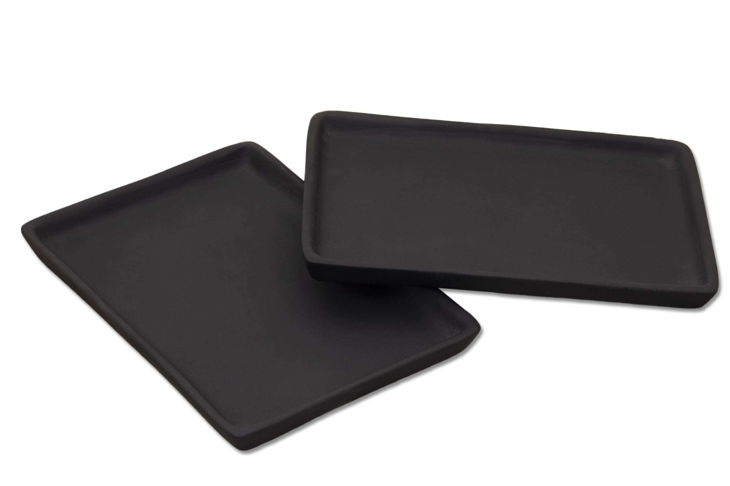 DivyaKriti Rectangle Ceramic Plates for Pots, Plates for Planters, Succulent Pot, Flower Pot (Set of 2) (Hand Painted Black) (B0B7F6Q42Q) Amazon Price History, Amazon Price Tracker