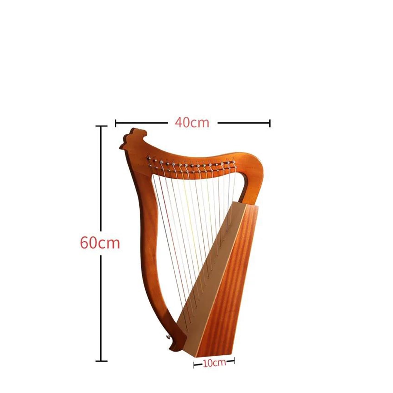 Anfänger harfe 15/19 Saiten Chromatische Leier Tragbare Harfe Holzleier Mit Zubehör Anfänger Saiteninstrumente Schöne Geschenke(19 strings)