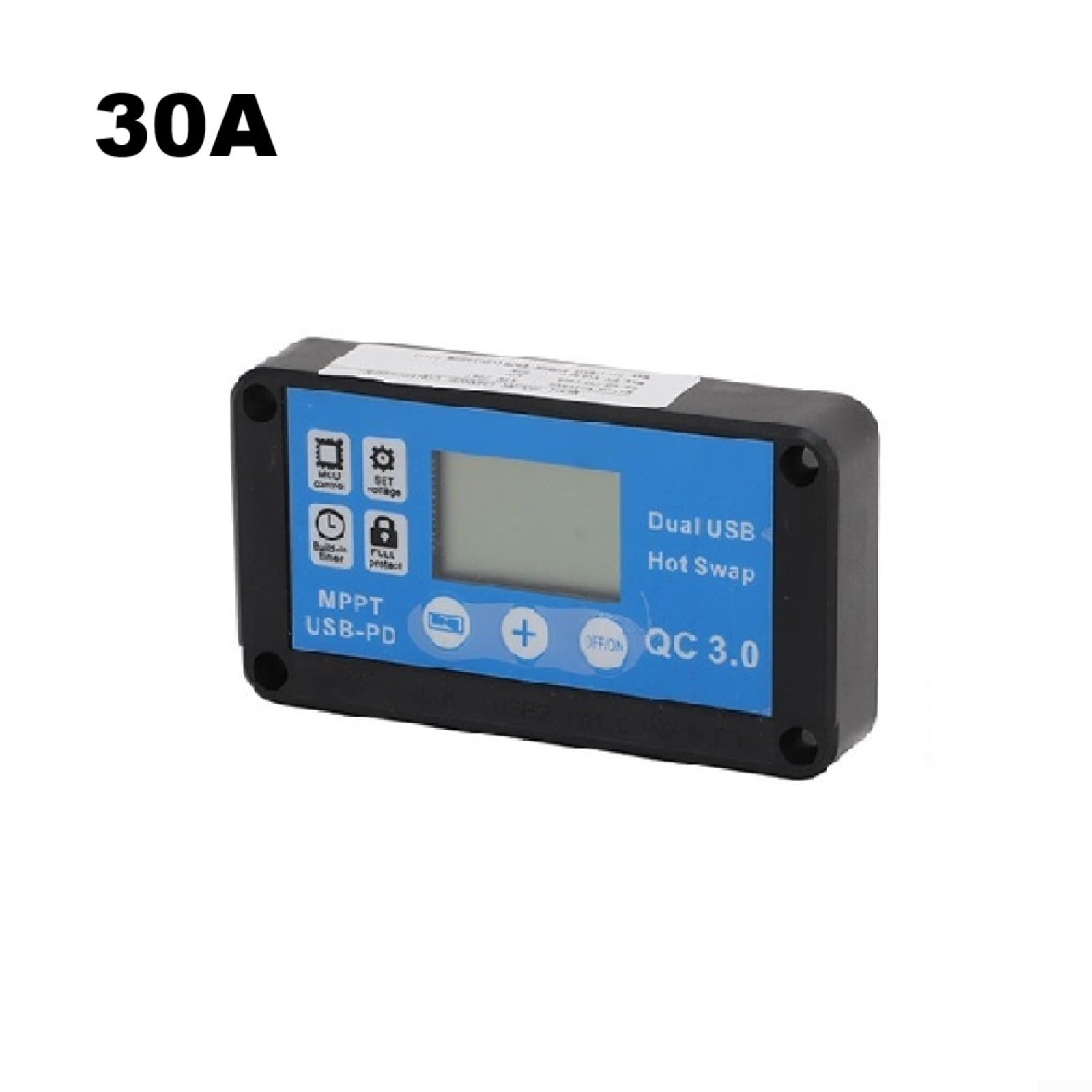 Solarmodul 18V 20W mit 60A wasserdichtem Controller und Batterieklemme, Polycrystalline Silikon, PVC Gehäuse, für IDEAL für Outdoor und Camping(30A)