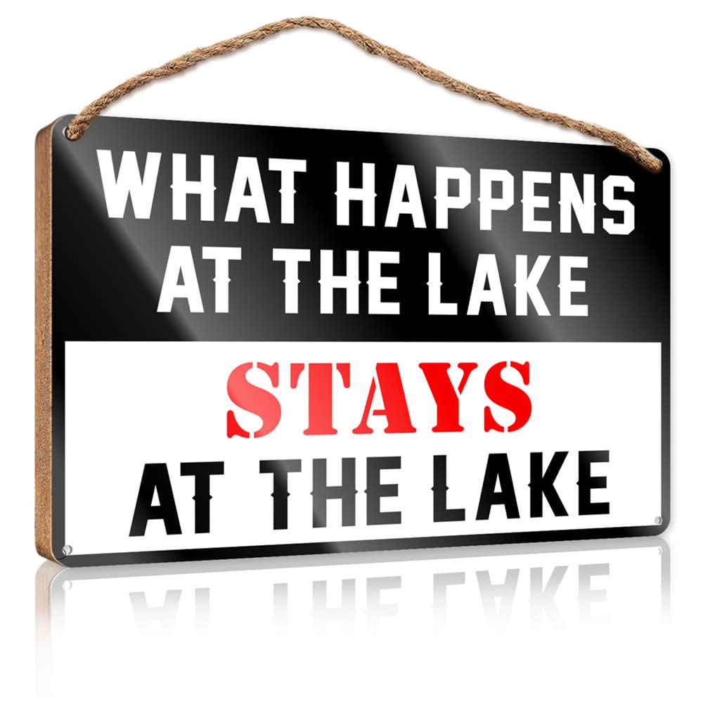 Signs & Plaques What Happens At The Lake Stays At The Lake Wooden Sign Summer Decor Outdoor Signs And Decor(15X28CM)