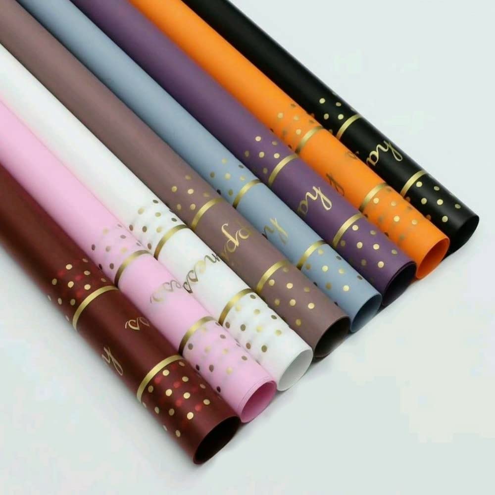 3A Featuretail Assorted Colour Waterproof Flower or Gift Wrapping Premium Paper Sheet | Korean Style Bouquet Wrap Sheets, 23 Inch x 23 Inch, Pack of (10, Multi-Coloured)-image-45
