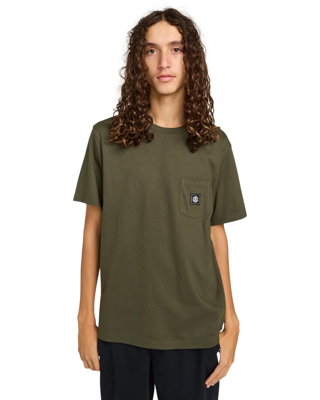 Element Icon Label Pocket - Short Sleeve T-Shirt - Men - Green.