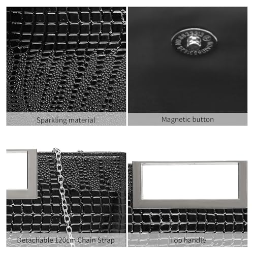 Image of RNIEGA Vegan Leather Handbag Clutch Purses for Women Formal Stylish Evening Clutch for Weddings, Proms, Cocktail