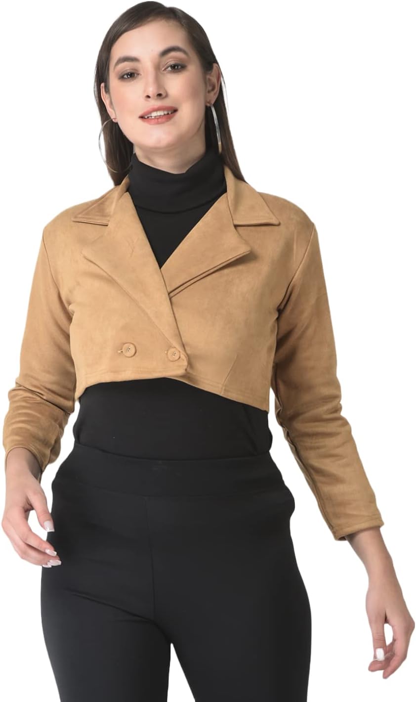 FNOCKSShort Length Coat for Winter Wear 2 Pockets with Button Closure Casual Western Stylish Coat