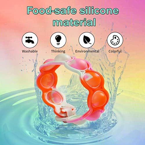 12PCS Pop Bracelet it Fidget Toys Pack, Party Bag Fillers for Kids, Fidget Bracelet Decompression Wristband, Poppet Bracelet for Kids, Birthday Christmas Party Gift