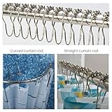 12 PCS Shower Curtain Hooks, Silver Stainless Steel Shower Curtains Rings with Roller Balls, Rust-Resistant, Heavy-Duty Closure, Suitable for Standard Bathrooms - Image 6