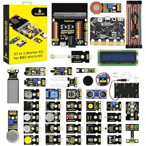 KEYESTUDIO 37 Sensors Starter Kit with Microbit V2.2 Board, Easy to Learn Microbit V2 Coding for Beginners Teens Adults Cover