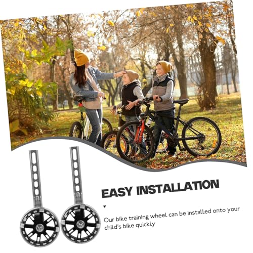 Ruedas de entrenamiento LED para bicicleta, estabilizadores de equilibrio, accesorios para principiantes, color negro miniatura 3
